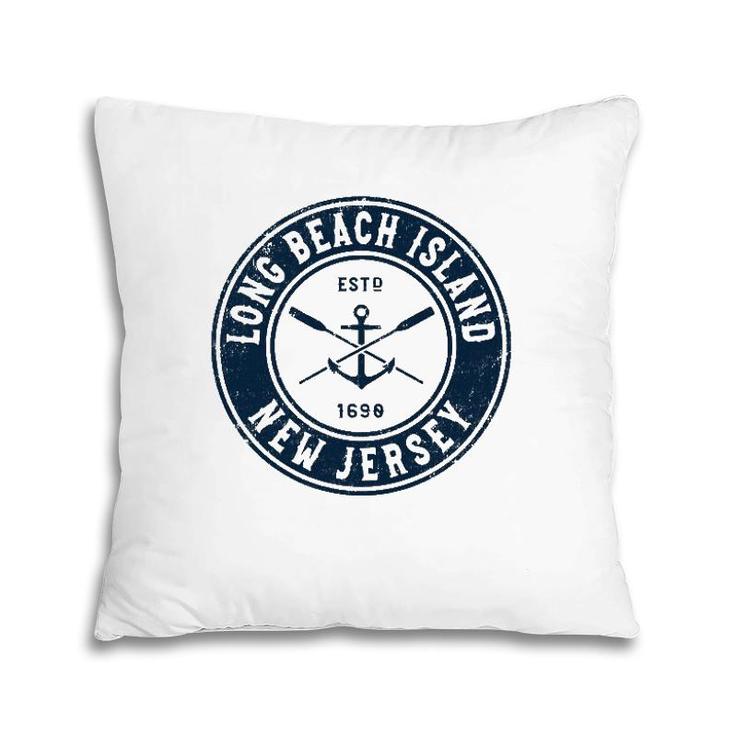 Long Beach Island New Jersey Nj Vintage Boat Anchor & Oars Pillow