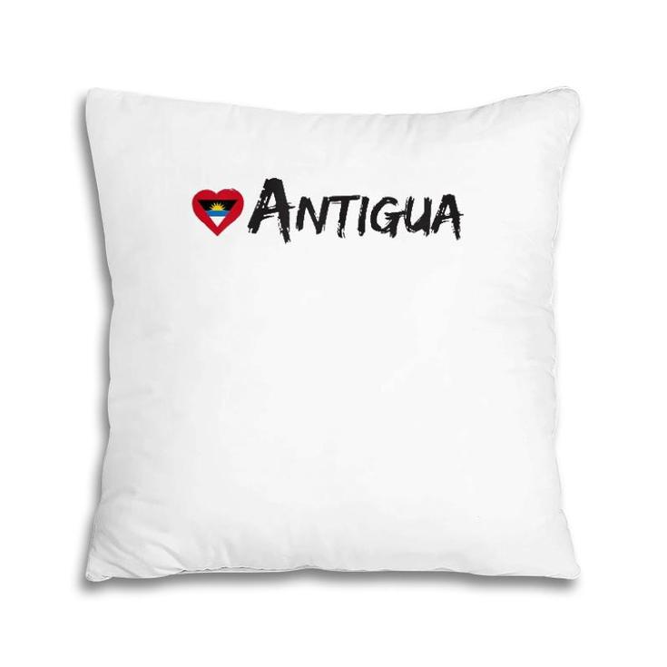 Love Antigua Heart Country Flag Souvenir Gift Pillow