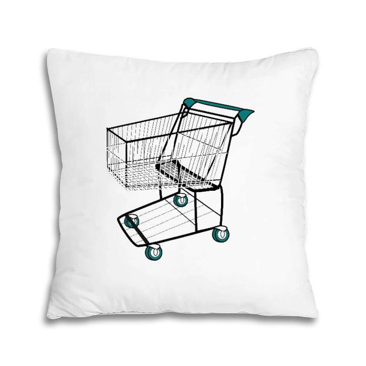 Love Shopping Supermarket Grocery Store Cart Pillow