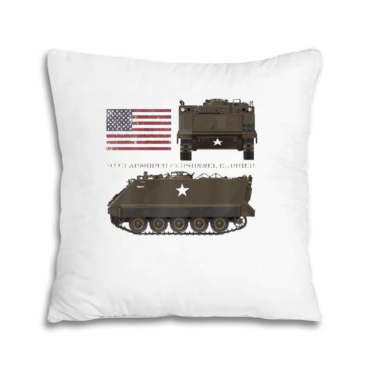 M113 Armored Personnel Carrier Patriotic Army American Flag  Pillow