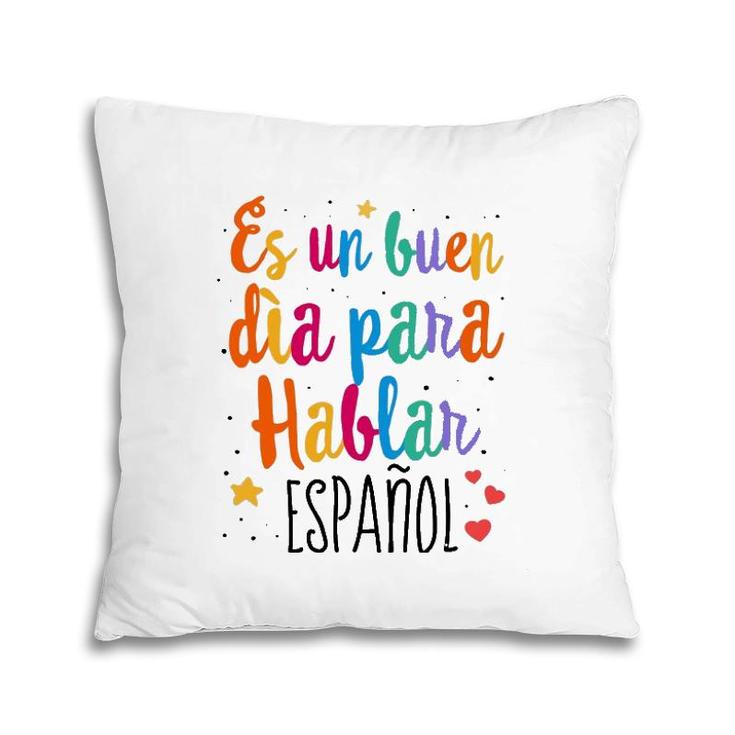 Maestra Cute Rainbow Regalos Para Bilingual Spanish Teacher Pillow
