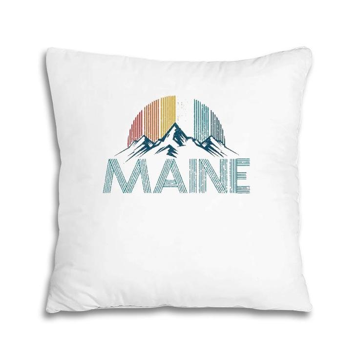 Maine Vintage Retro Mountains Souvenir Gift  Pillow