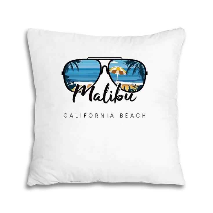 Malibu Beach California Palm Tree Sunglasses Souvenir Pillow
