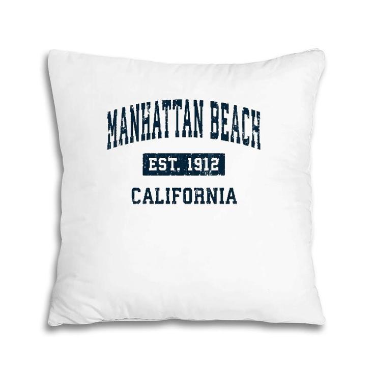 Manhattan Beach California Ca Vintage Sports Design Navy  Pillow