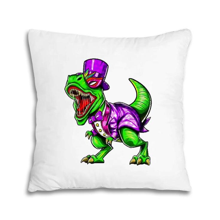 Mardi Gras Dinosaur Trex Dinorex Pillow