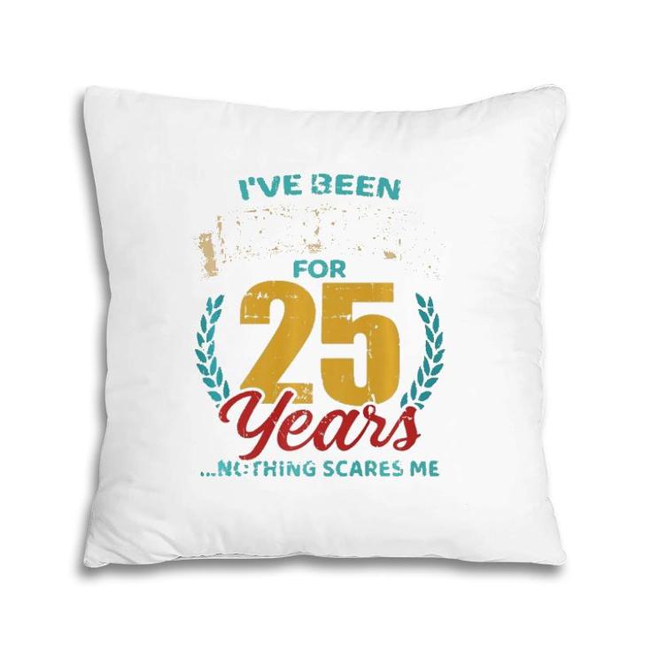 Married For 25 Years Silver Wedding Anniversary Premium Pillow