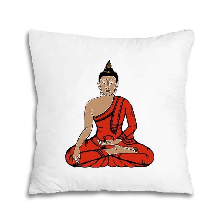Meditation Young Buddha Retro Tee Yoga Buddhist Pillow