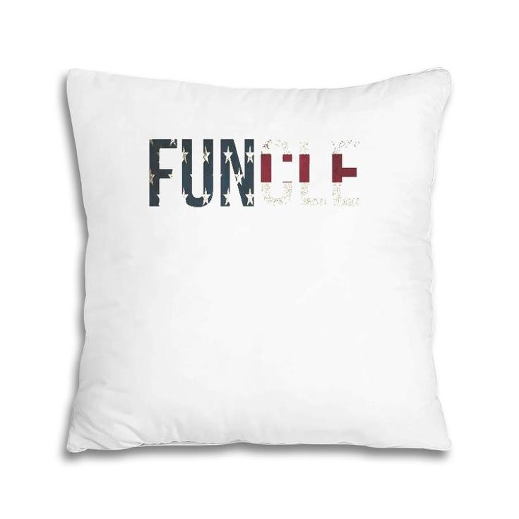 Mens Men's Funcle Cool Uncle Gift Patriotic American Flag Pillow