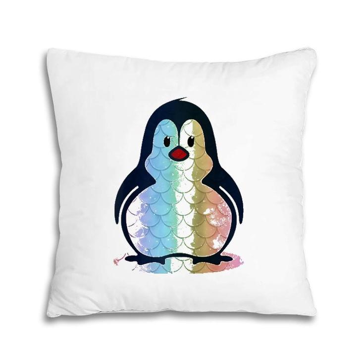 Mermaid Tee Cute Swim Penguin Lover Raglan Baseball Tee Pillow