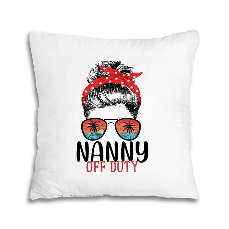Messy Bun Nanny Off Duty Sunglasses Beach Sunset Pillow