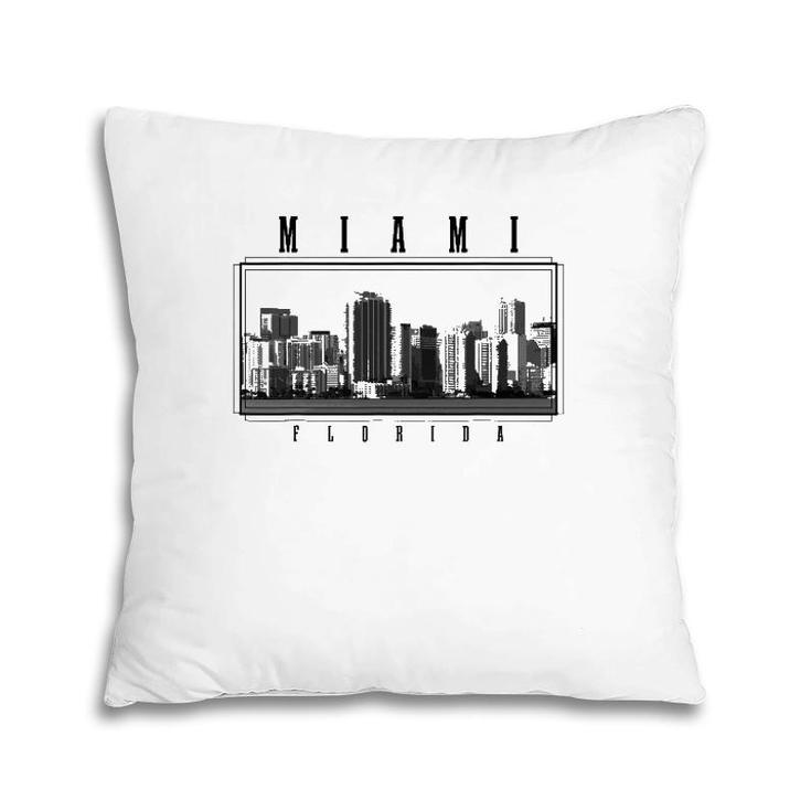 Miami Florida Vintage Skyline Pride Vintage Miami Pillow