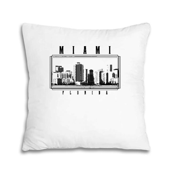 Miami Florida Vintage Skyline Pride Vintage Miami  Pillow