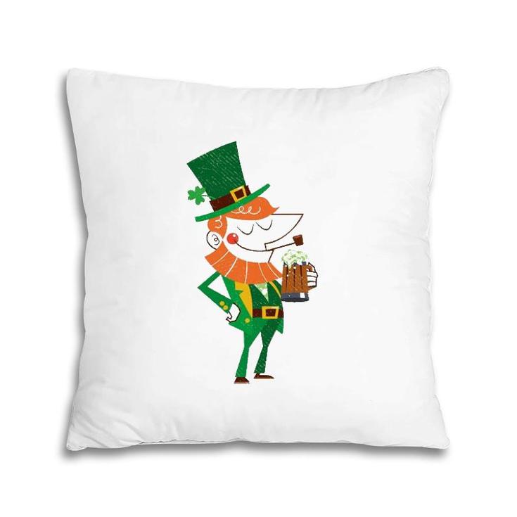 Mid Century Leprechaun Patrick's Day Pillow