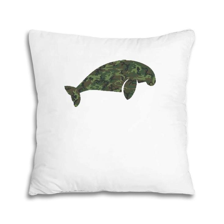 Military Manatee Camo Print Us Dugong Calf Veteran Men Gift Pillow