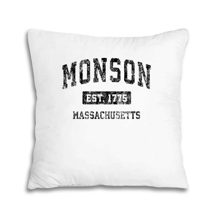 Monson Massachusetts Ma Vintage Sports Design Black Design Pillow