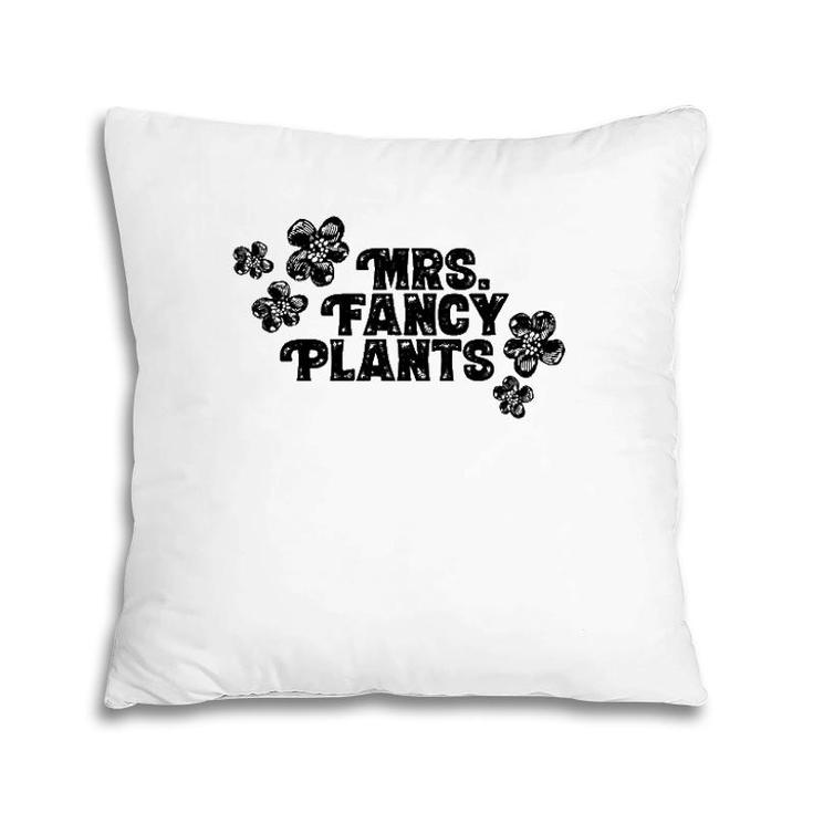 Mrs Fancy Plants With Flowers Decor Pillow