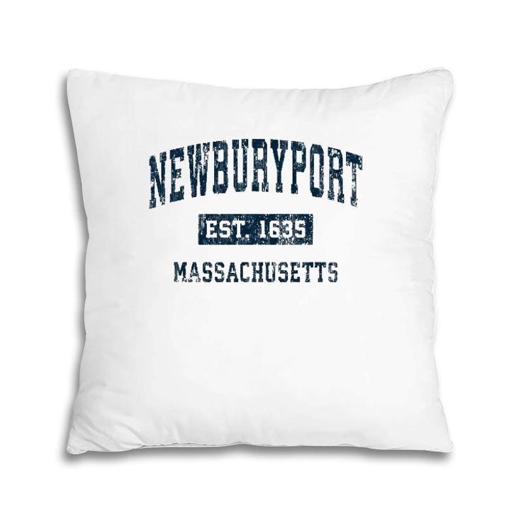 Newburyport Massachusetts Ma Vintage Sports Design Navy Pillow