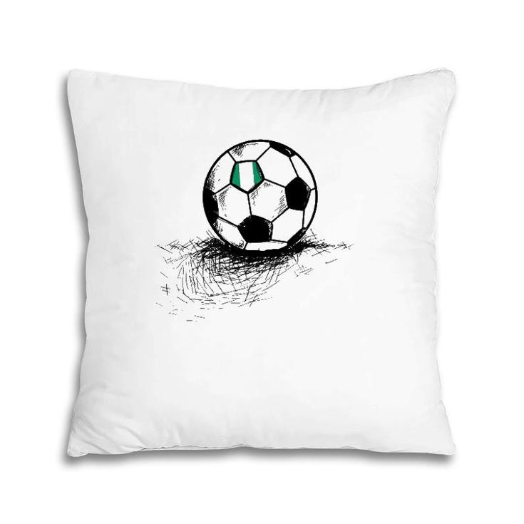 Nigeria Soccer Ball Flag - Nigerian Football Jersey Pillow