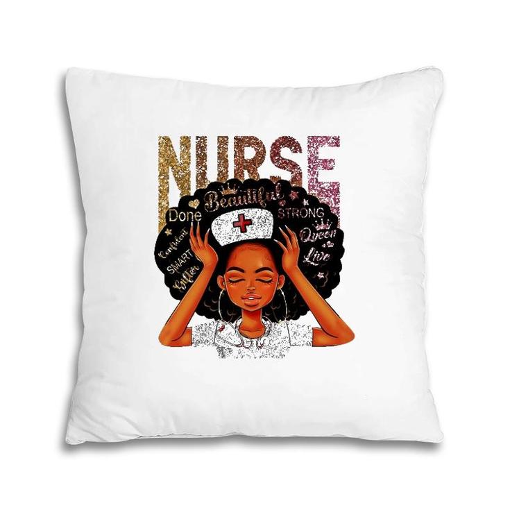 Nurse Black Woman Magic Afro Melanin Queen Black History Pillow