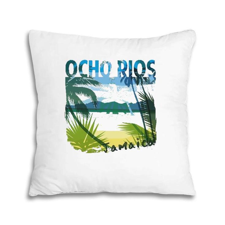 Ocho Rios Jamaica Beach Summer Matching Family Palms Tree Pillow