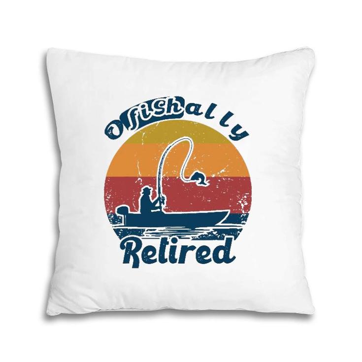 Ofishally Retired 2021 Vintage Funny Retirement Fishing Pillow