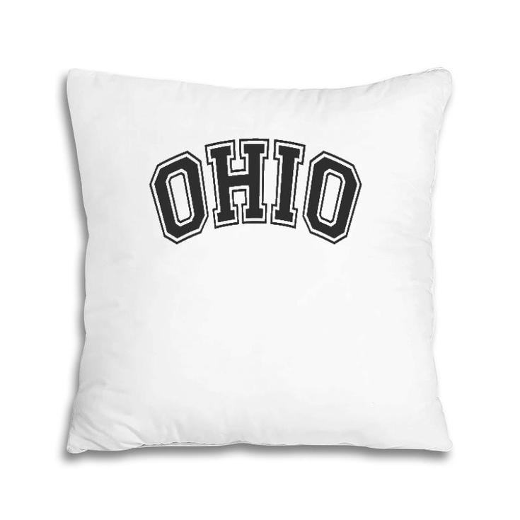 Ohio Varsity Style Black With Black Text Pillow