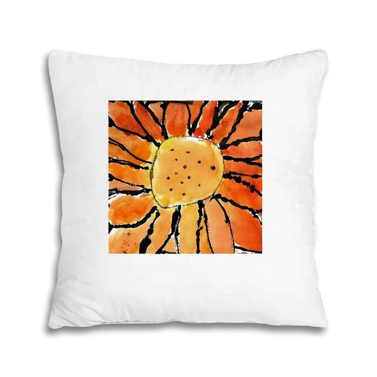 Orange Flower From A Child's Imagination Pillow