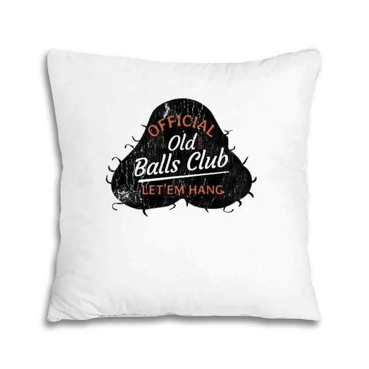 Over The Hill 55 Old Balls Club Distressed Novelty Gag Gift Pillow