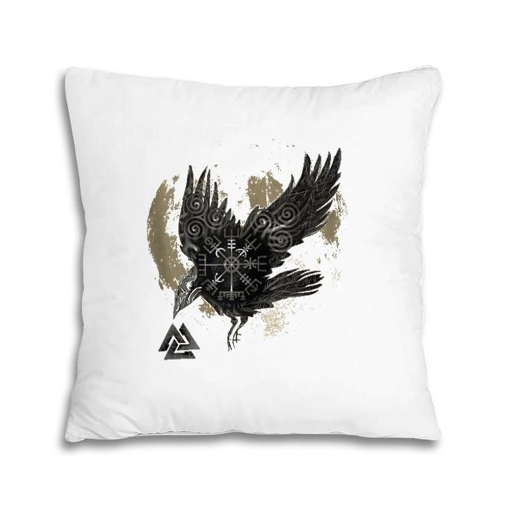 Pagan Raven Moon Viking  Pillow