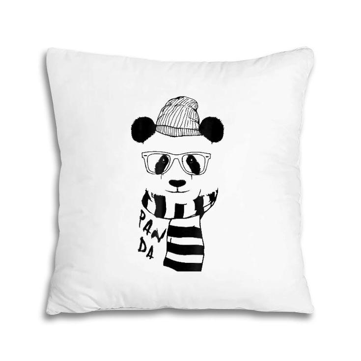 Panda Bear With Glasses Gift Pillow