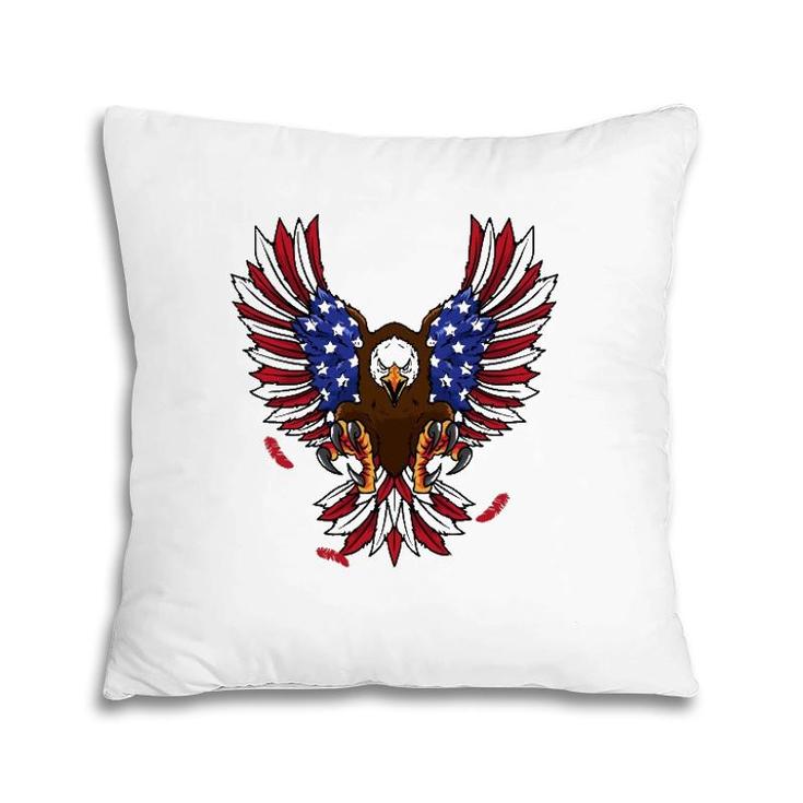 Patriotic July 4Th Usa Eagle Lovers American Flag Eagle Pillow