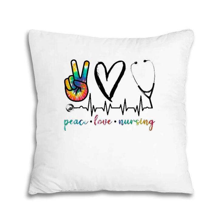 Peace Love Nurse Tie Dye Pillow