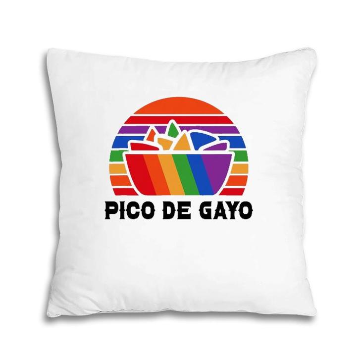 Pico De Gayo Funny Gay Lesbian Pride Rainbow Mexican Food Pillow