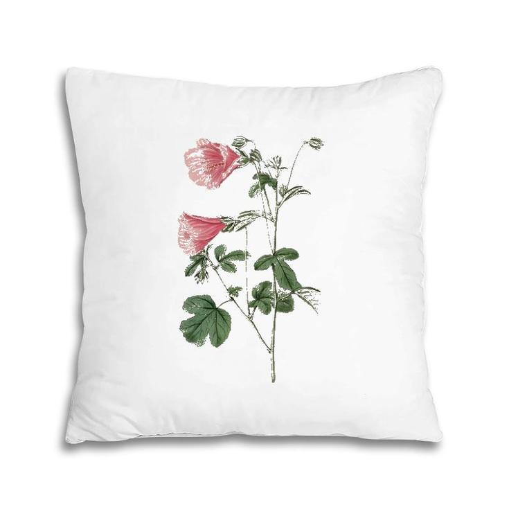 Pink Botanical Vintage Flower Pillow