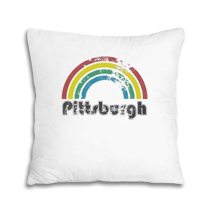 Pittsburgh Rainbow 70'S 80'S Style Retro Gay Pride Men Women Pillow