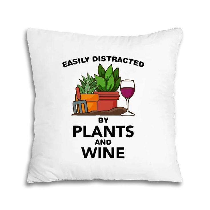 Plant Lover Women Red Wine Gardening Florist House Plants Pillow