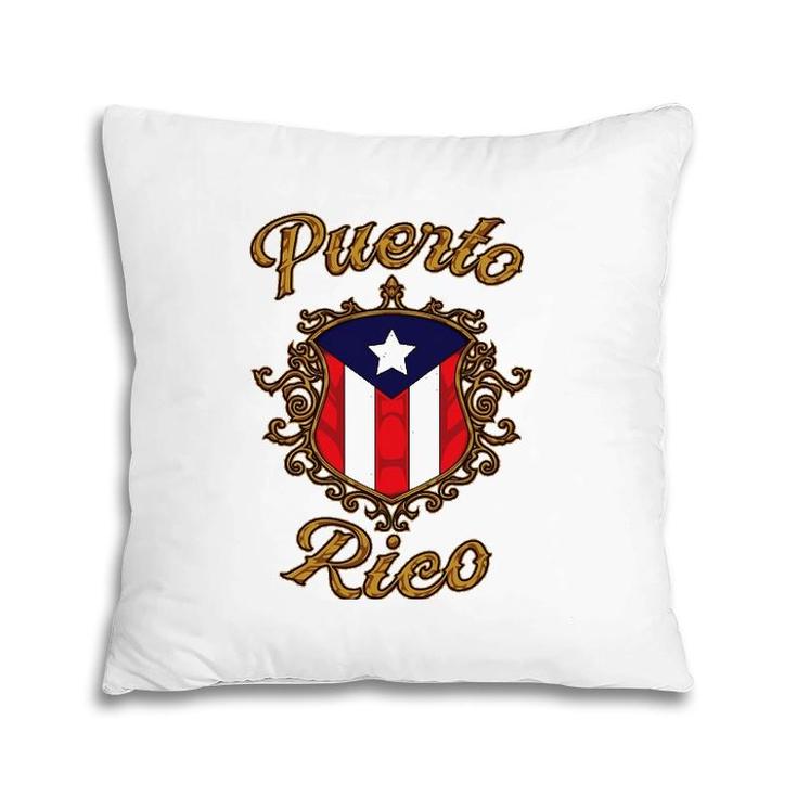 Puerto Rico Emblem Boricua Flag Puerto Rican Pride Pillow