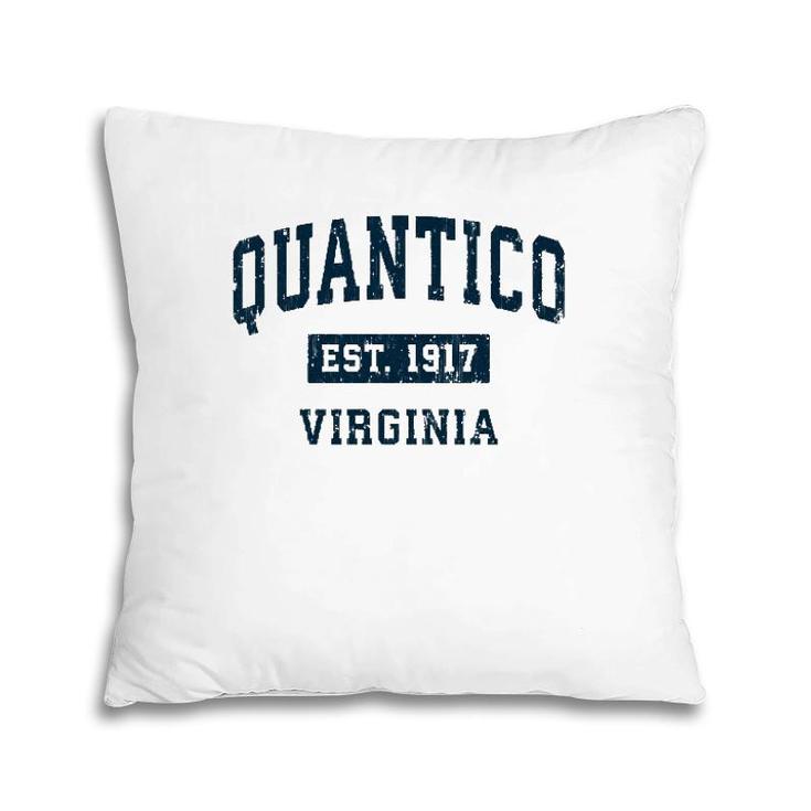 Quantico Virginia Va Vintage Sports Design Navy Print Pillow
