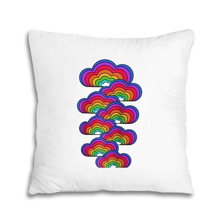 Rainbow Clouds Colorful Gender Flag Lgbt Lgbtq Gay Pride  Pillow