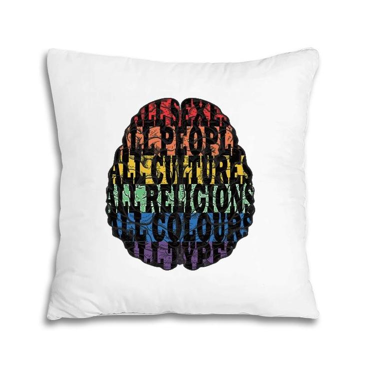 Rainbow Flag Brain Variety Tolerance Rainbow Lgbtq Pillow