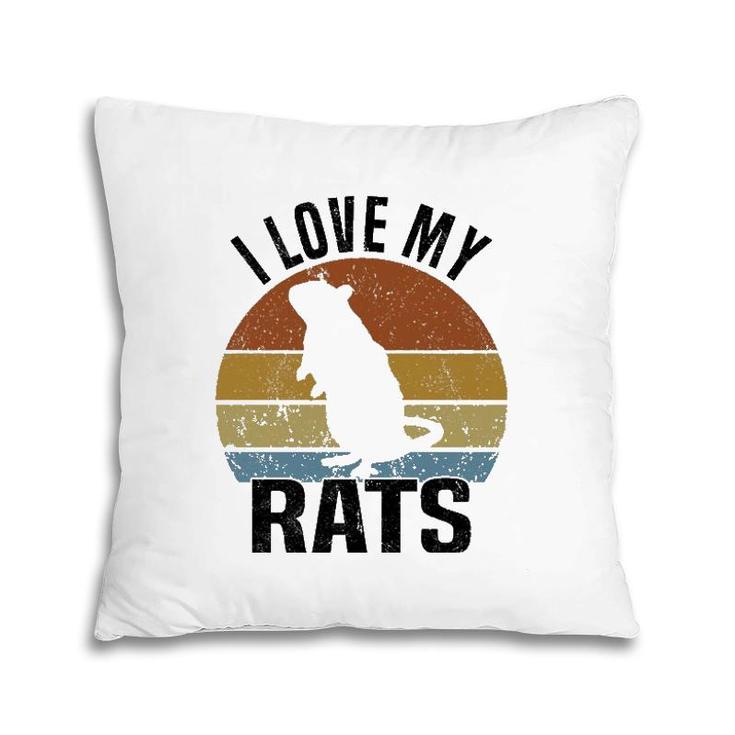 Rat Rats Pet Lover Vintage Retro Pillow