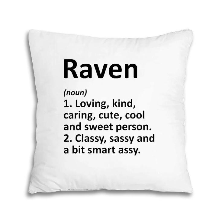 Raven Definition Personalized Name Funny Birthday Gift Idea Pillow