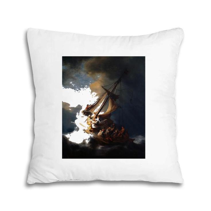 Rembrandt Christ In The Storm On The Sea Of Galilee Pillow