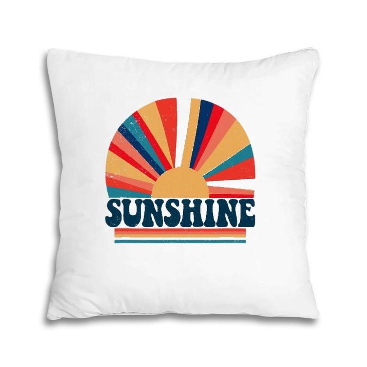 Retro 70S Style Hippie Sunshine Vintage Peace & Love Pillow