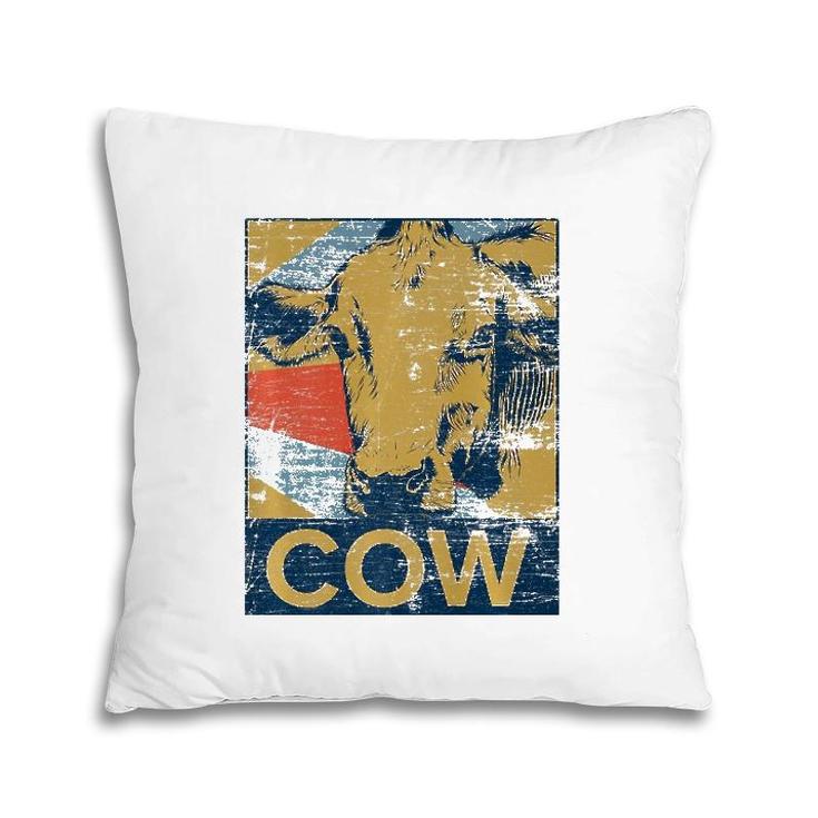 Retro Cow  Vintage Pillow
