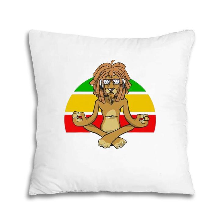 Retro Jamaican Rasta Lion Pillow