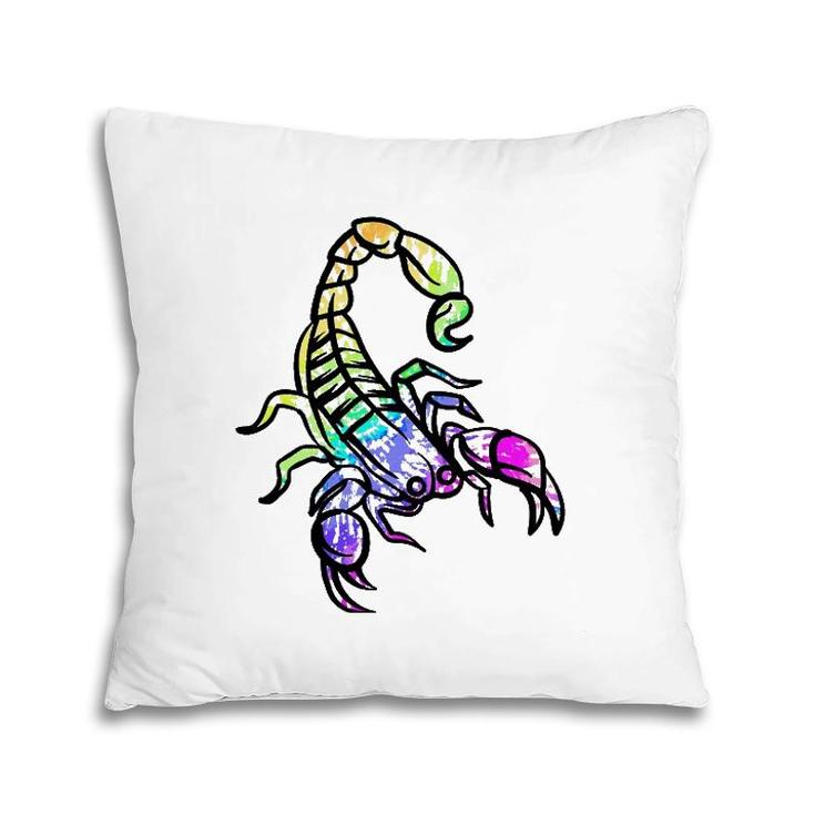 Retro Scorpion Tie Dye Scorpion Lover Pillow