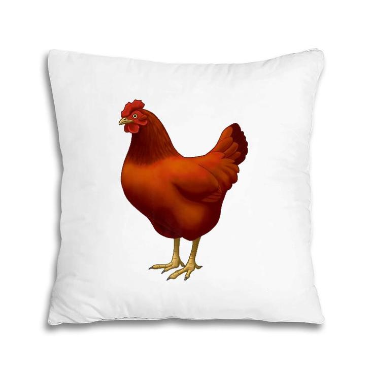 Rhode Island Red Hen Chicken Lover Pillow