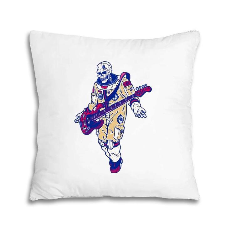 Rock & Roll Skeleton Guitar Astronaut Music Lover Gift Pillow