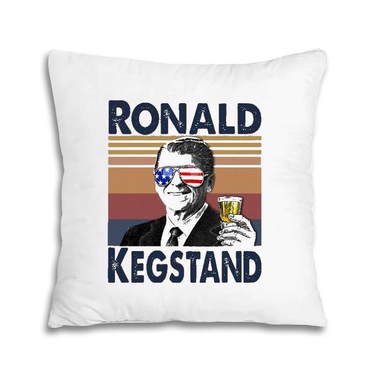 Ronald Kegstand 4Th Of July Independence Day Us Flag Retro Pillow